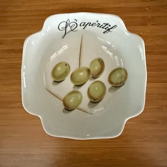 Decors de Paris Apertif Small 5" Square Porcelain Bowl Cut Corners - Picture 1 of 4